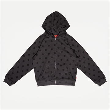 White Coffee Double Layer Zip Hoodie Slate Grey / Polka - Sælges kun i butikken i Holstebro